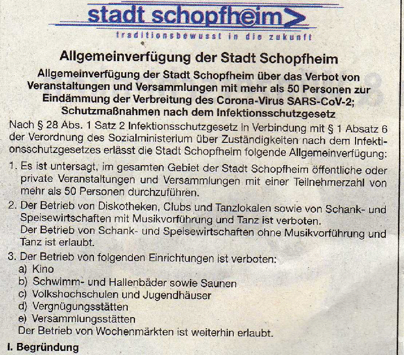 Allgemeinverfgung Stadt Schopfheim 17. Mrz 2020 oben Ausschnitt